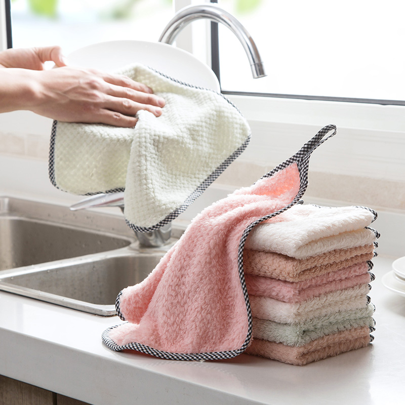居家家可挂式擦手巾珊瑚绒抹布