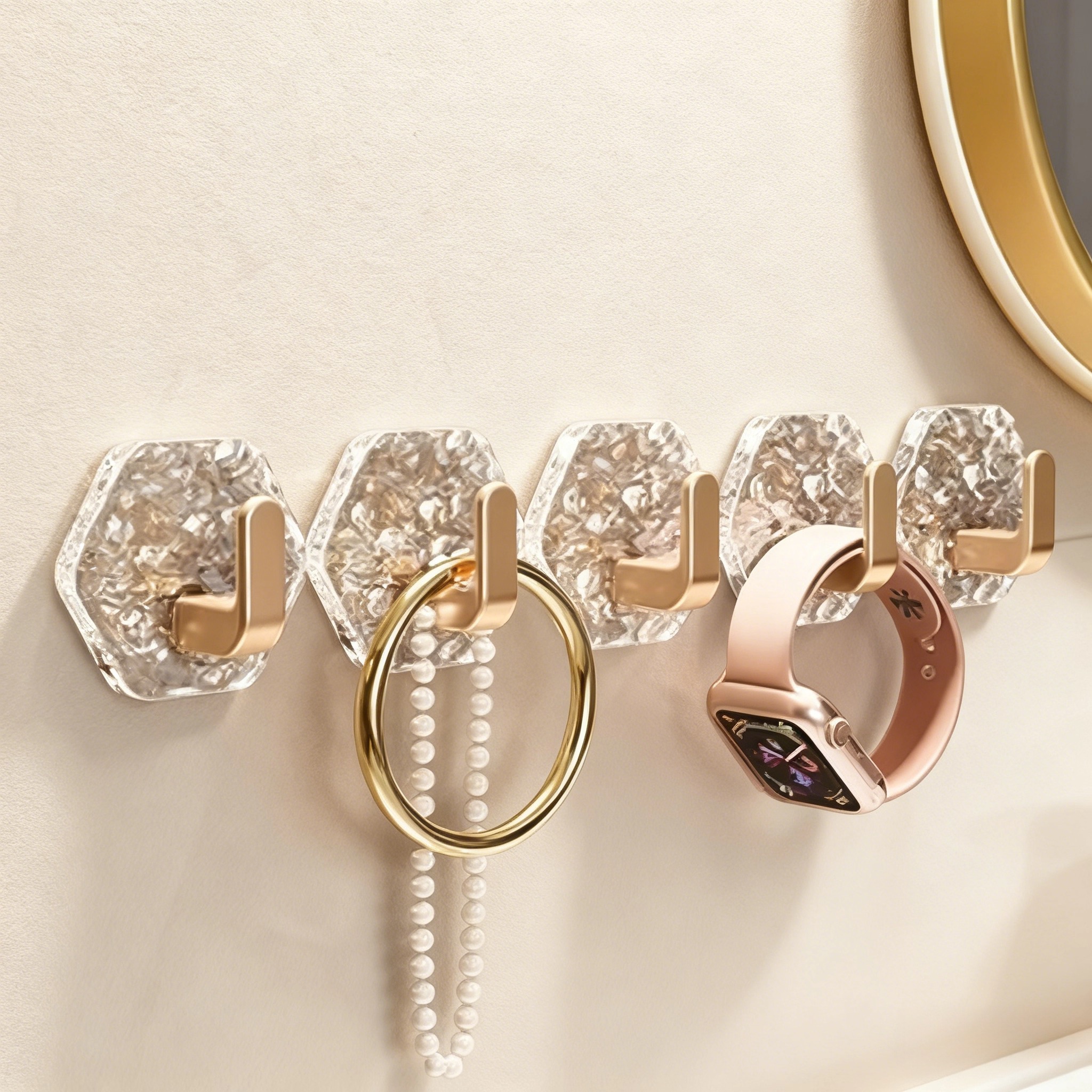 轻奢波纹六边痕挂钩浴室免打孔