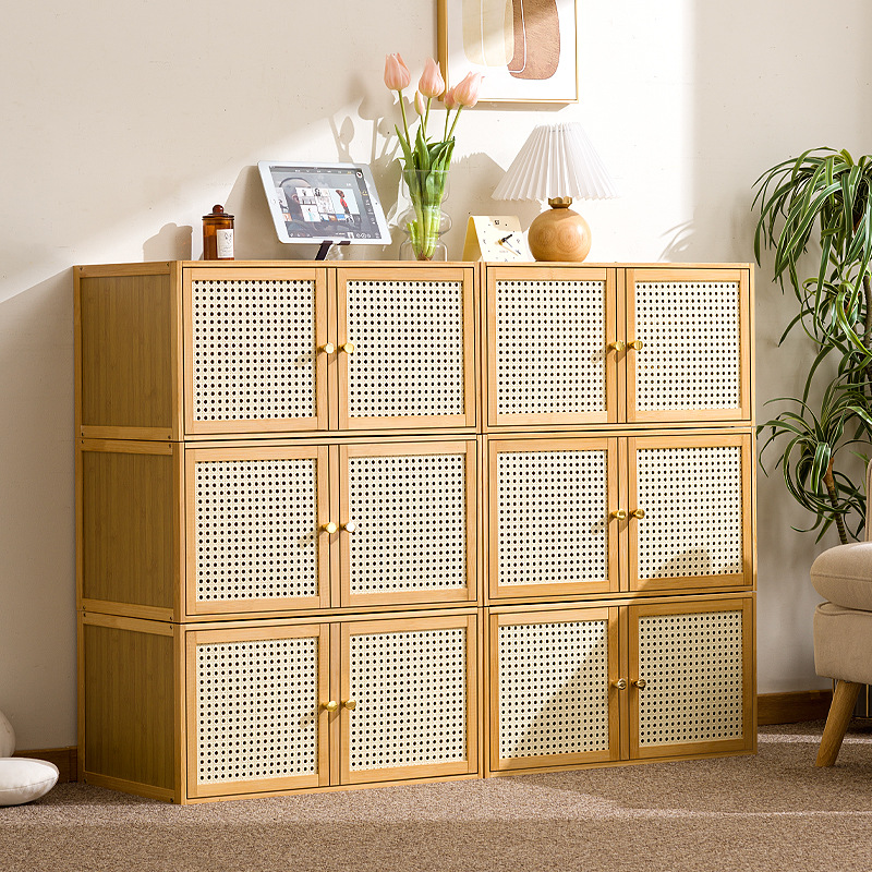 创意防尘格子柜组合柜中古实木