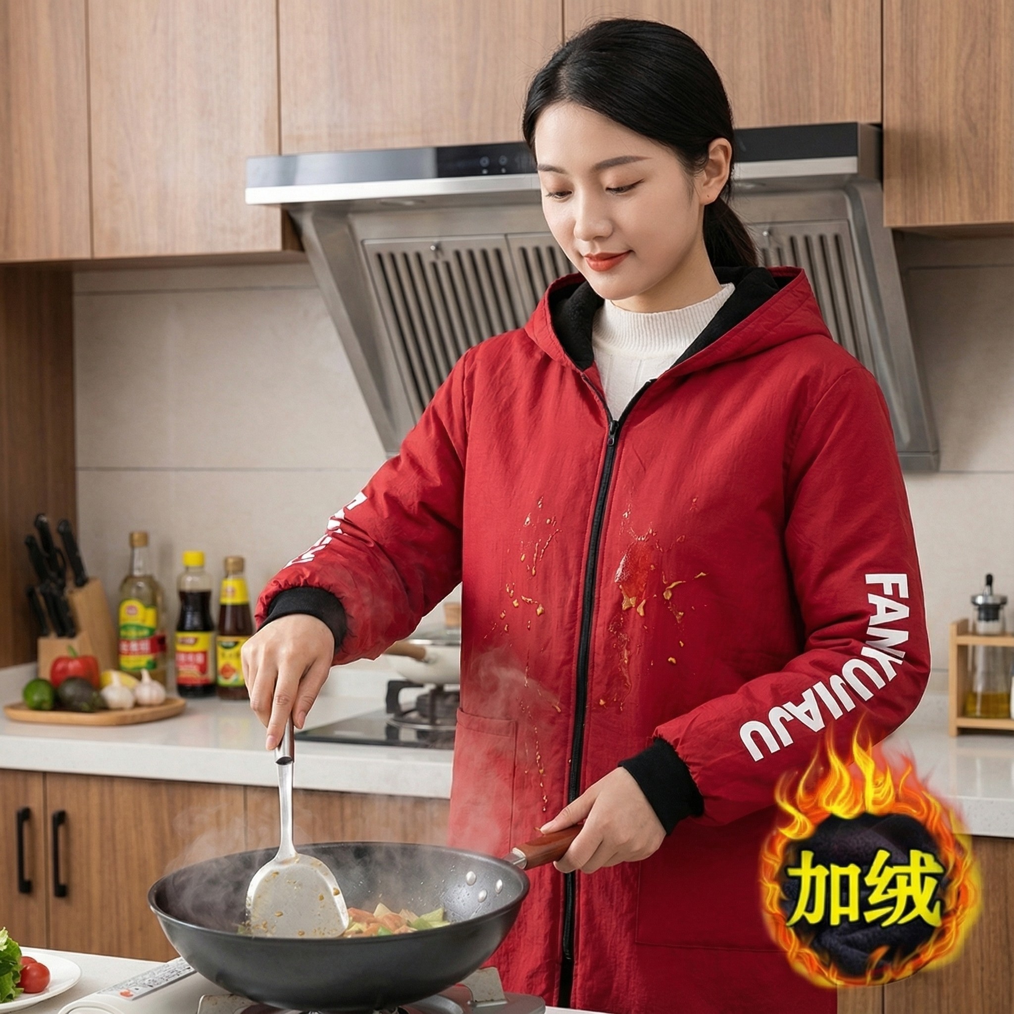 防污罩衣防水加绒户外作服保暖冬季长袖加厚男女衣围裙外套正穿衣,家庭/个人清洁工具,一次性围裙,淘宝优惠券,粉丝福利购,淘宝优惠卷