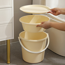 水桶加厚塑料带盖手提储水桶学生宿舍用洗澡洗漱家用洗衣桶盆套装