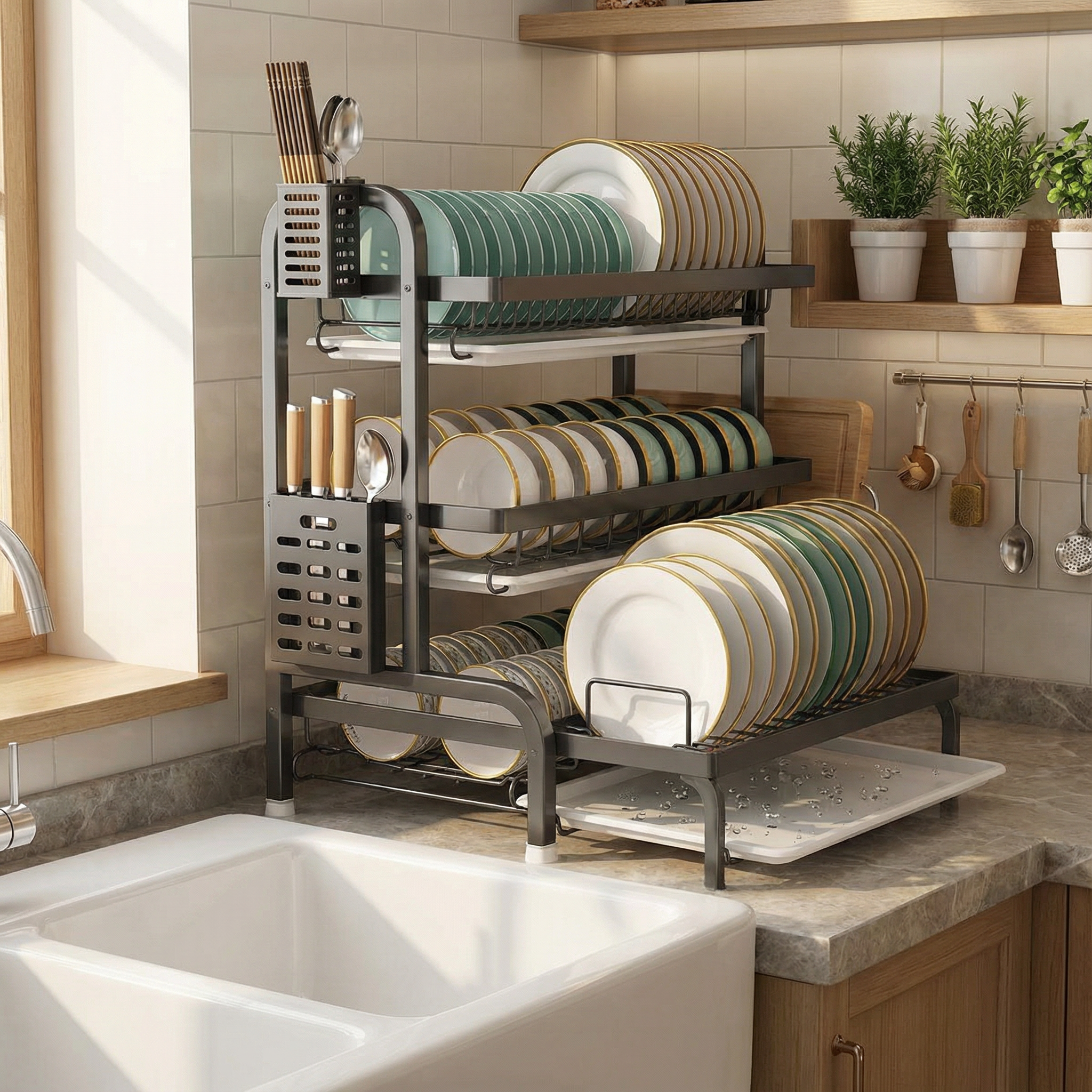 厨房置物架台面加厚多层碗碟架沥水架家用多功能放碗盘收纳架碗架,厨房/烹饪用具,碗架,淘宝优惠券,粉丝福利购,淘宝优惠卷