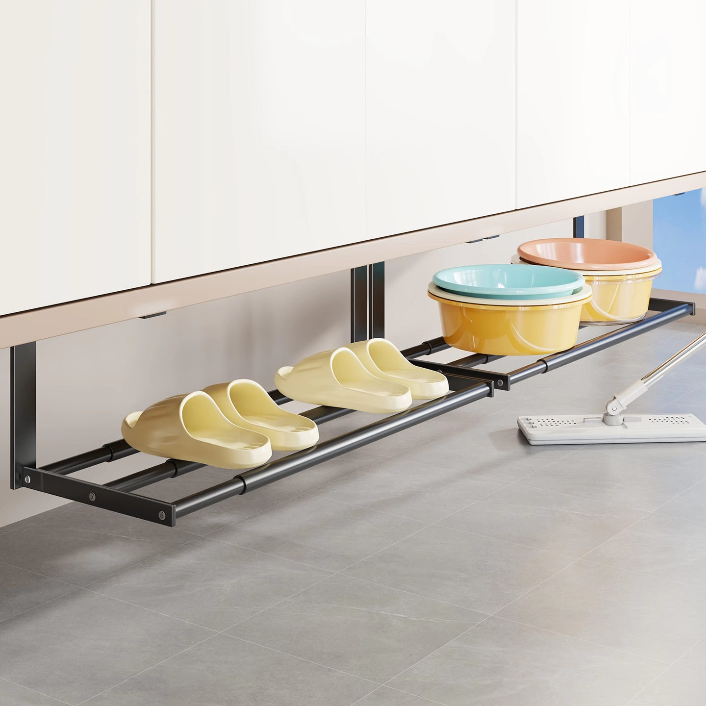 脸盆架卫生间浴室橱柜下免打孔可伸缩式盆子分层架多功能置物,家庭/个人清洁工具,脸盆架,淘宝优惠券,粉丝福利购,淘宝优惠卷