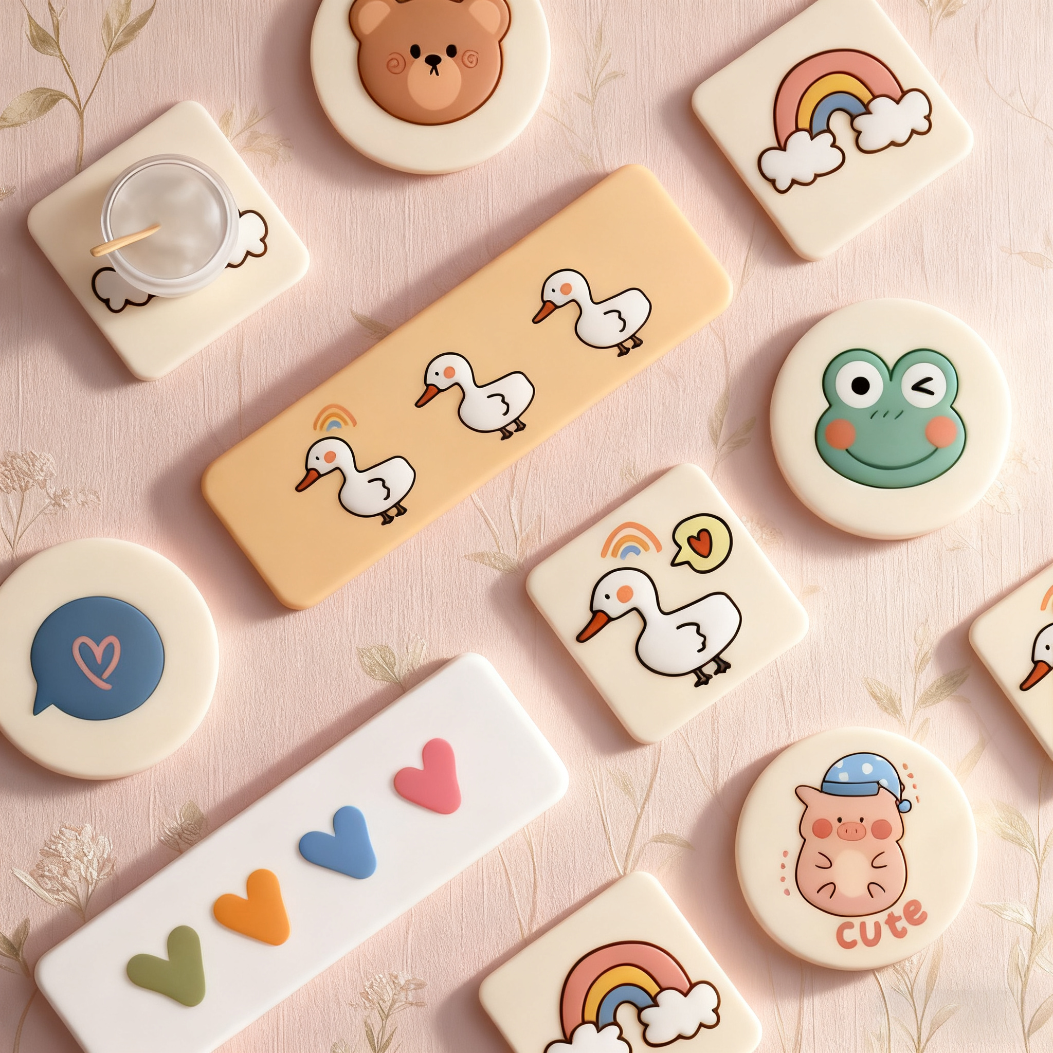 硅藻泥吸水垫可爱卫生间洗漱台牙刷杯垫托盘洗手台速干皂垫硅藻土