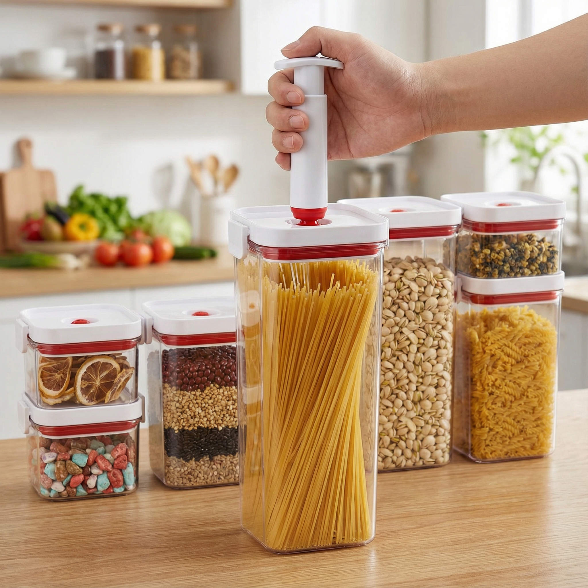 严选食品级真空密封罐塑料储存罐冰箱食物保鲜盒电动红酒真空抽塞