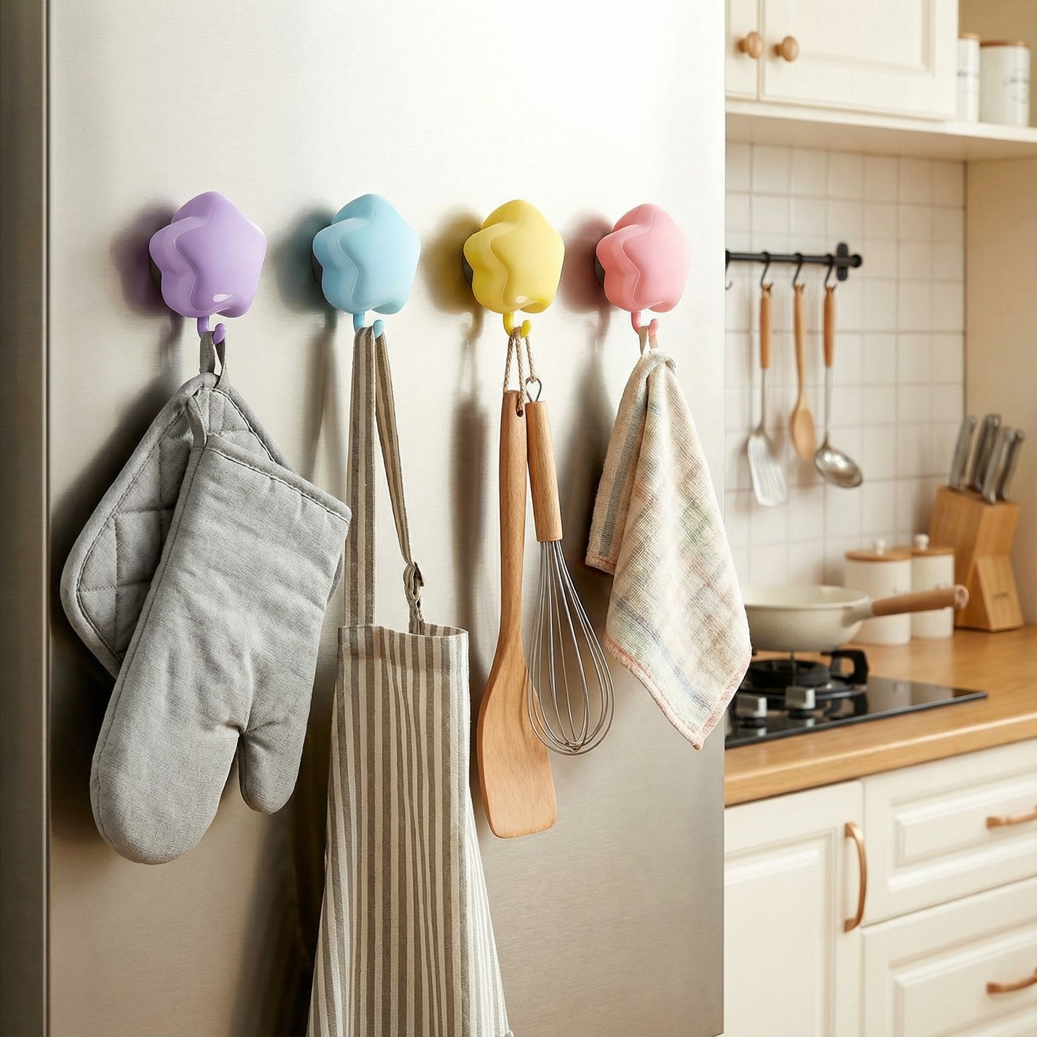 星星磁吸挂钩免打孔多巴胺冰箱贴