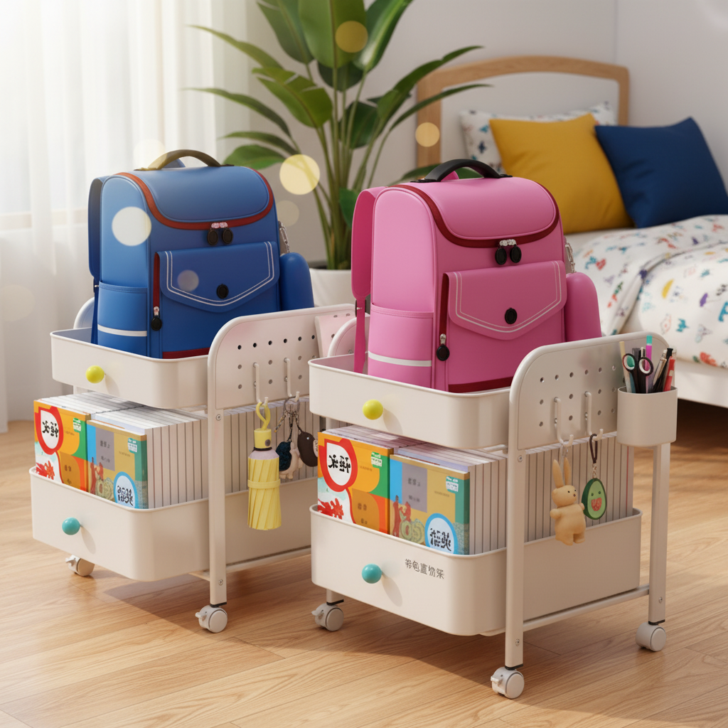 儿童书架放书包置物架可移动