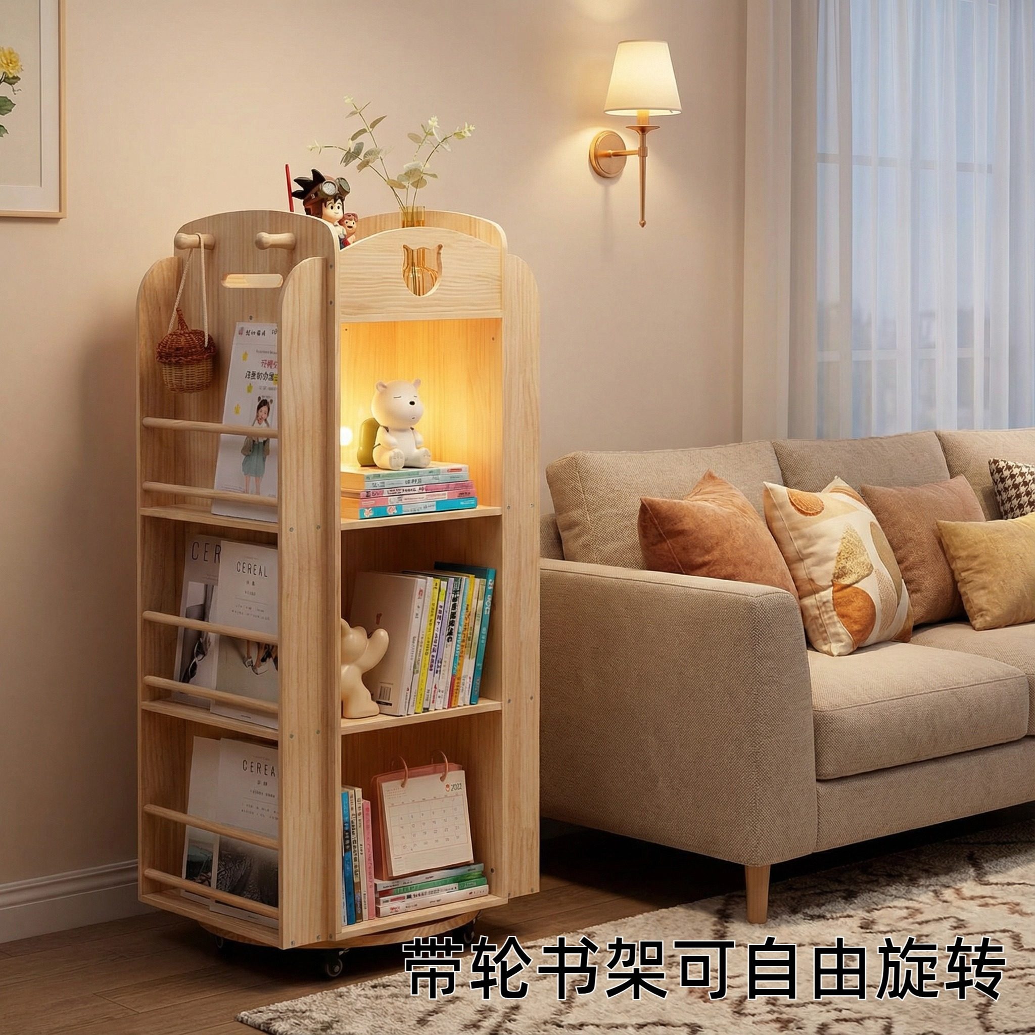 实木书架书柜置物架储物柜一体格子柜展示柜落地多层客厅置物柜,住宅家具,书架,淘宝优惠券,粉丝福利购,淘宝优惠卷