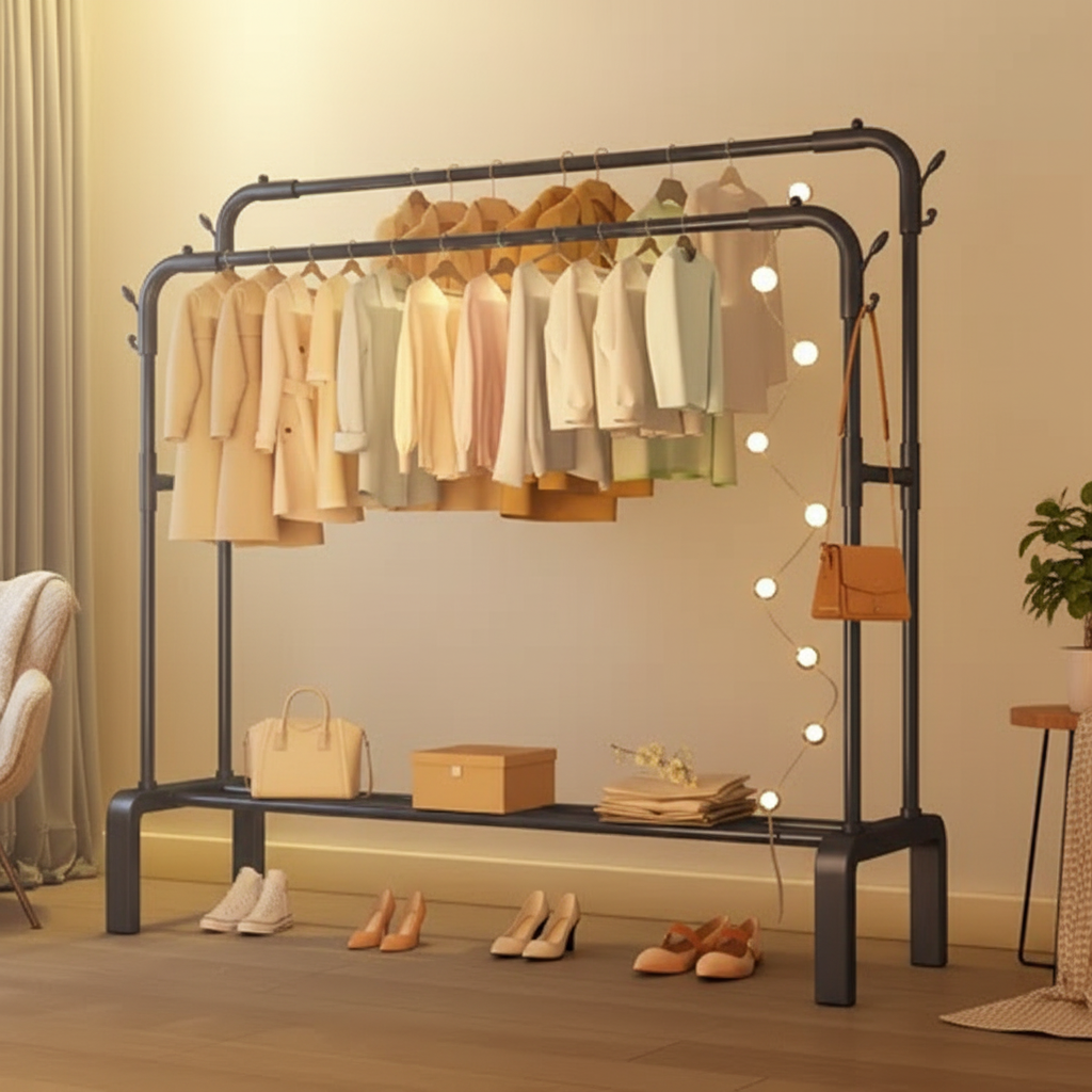 衣架落地折叠家用简易阳台晾晒