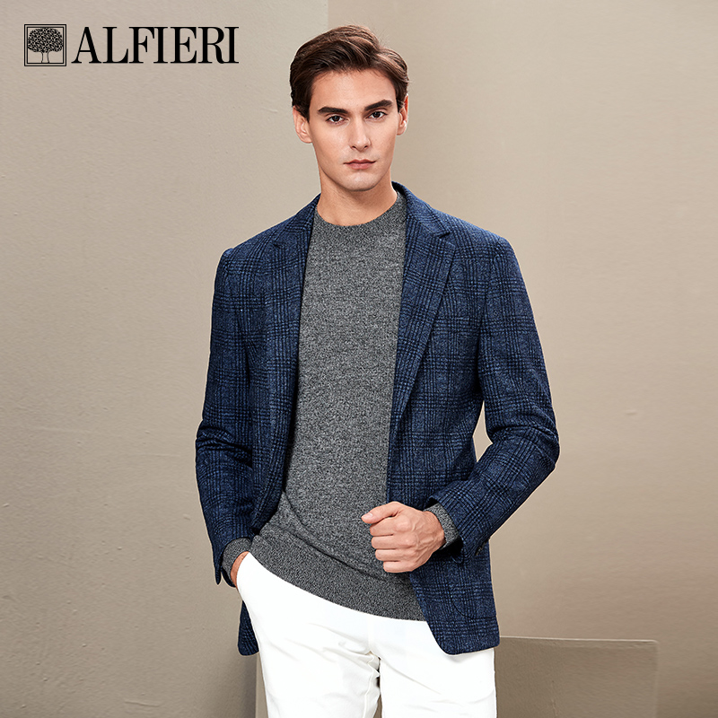时尚暗格纹男士休闲西服外套男装