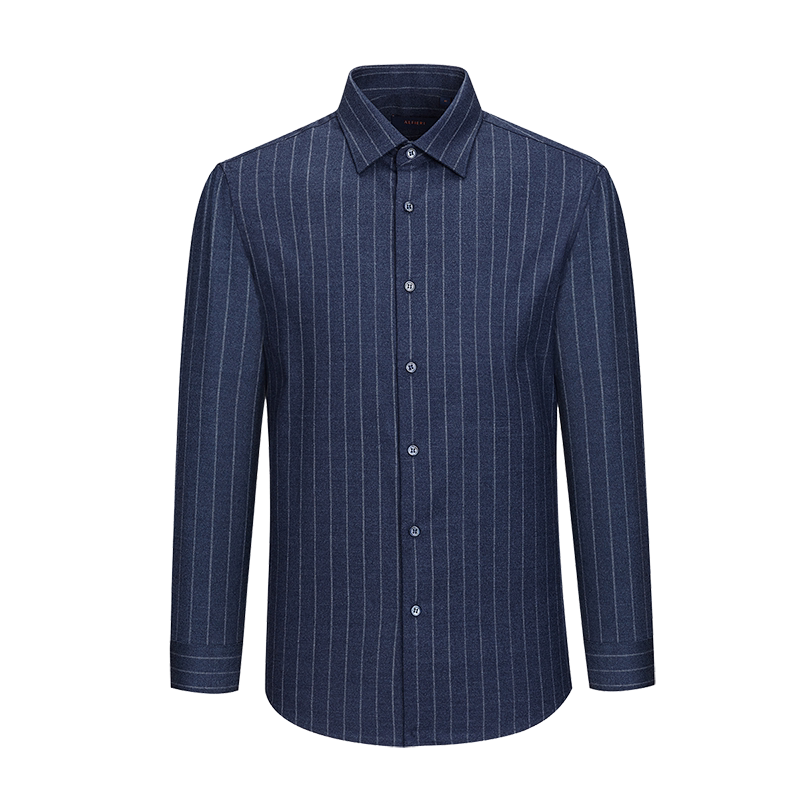艾法利男士长袖条纹衬衫商务休闲