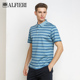 商务POLP T恤 Alfieri艾法利花纱珠地面料清爽条纹翻领男士 短袖