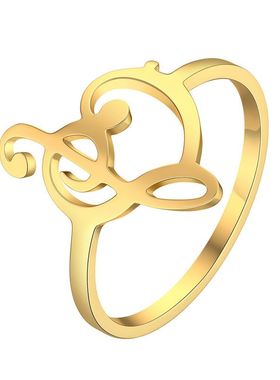 不锈钢音符戒指毕业礼物 爱心音符戒指指环饰品