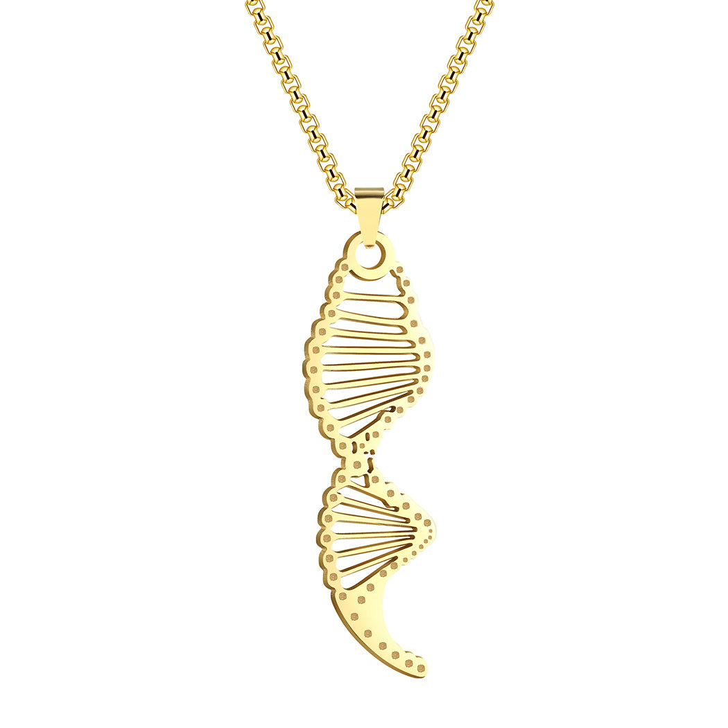 时尚新款不锈钢dna adn银吊坠项链 基因排列吊坠项链饰品