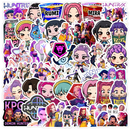 猎魔女团KPOP动漫卡通涂鸦贴纸