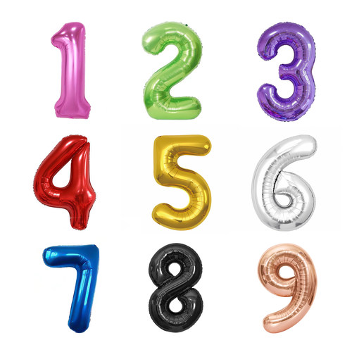 32寸瘦版数字生日派对气球