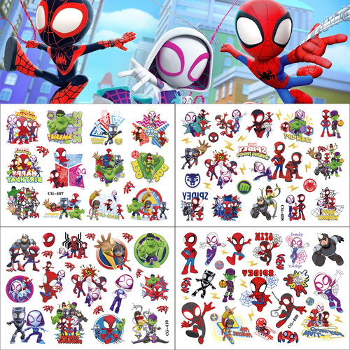 蜘蛛侠与朋友们SpiderMan儿童纹身贴纸生日聚会纹身贴水转印贴画