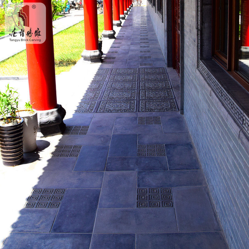唐语砖雕中式仿古青砖庭院地砖古镇老青砖花纹砖防滑地砖回字纹砖