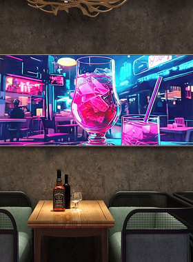 酒吧霓虹灯发光装饰画音乐餐厅ktv鸡尾酒挂画夜店会所美女led灯画