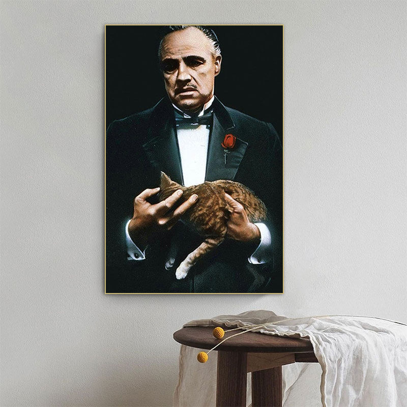 教父挂画马龙白兰度黑手党欧美经典电影海报装饰画酒吧棋牌室壁画
