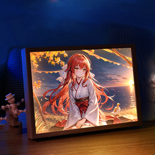 上杉绘梨衣灯光画二次元动漫龙族周边相框手办摆件卧室小夜灯装饰