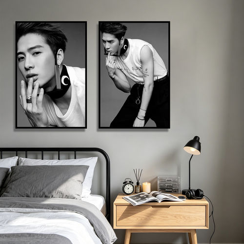 王嘉尔明星写真宿舍卧室装饰画音乐工作室壁画影音室私人影院挂画