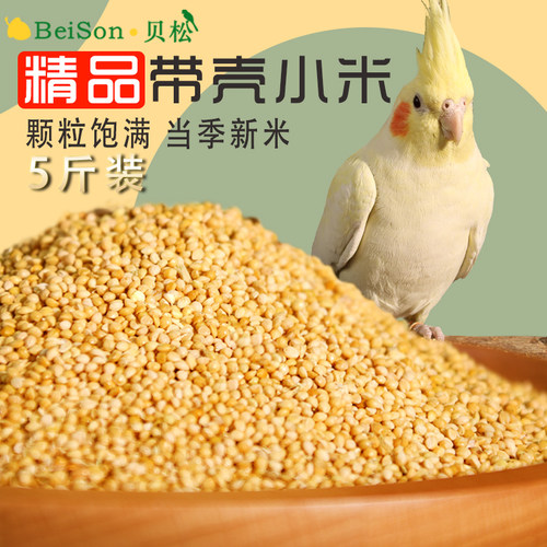 鹦鹉鸟粮饲料黄谷子带壳小米新粮食玄凤专用虎皮牡丹中小型鸟食 - 封面