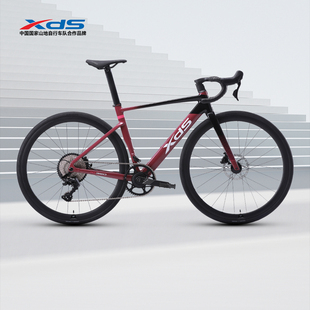 喜德盛25款 AD350公路车功率计自行车碳纤维前叉座管单盘12速单车