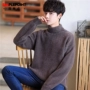 Mùa thu đông mới áo len nam áo len nam phiên bản Hàn Quốc của thương hiệu áo thun thủy triều cao cổ áo len xu hướng áo len - Áo len cổ tròn áo gile len nam