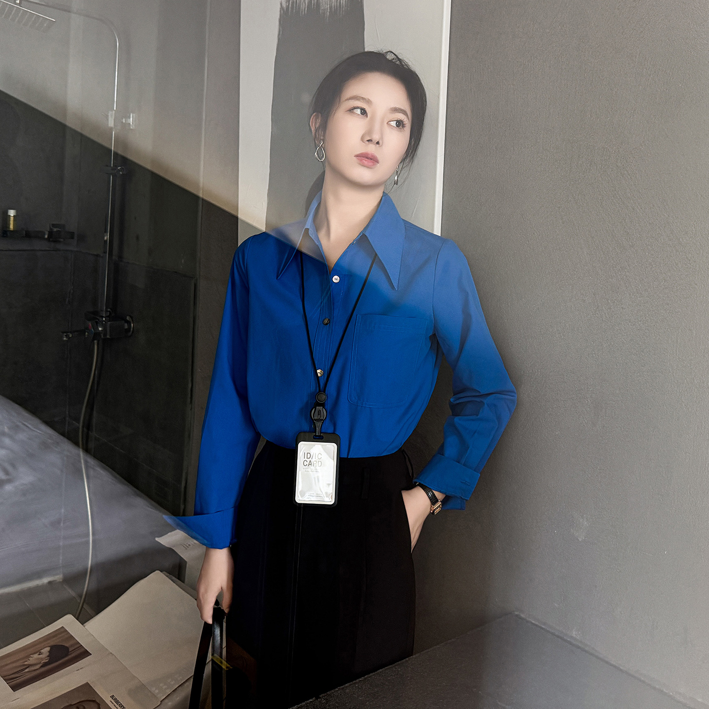 法式高级感长袖正肩衬衫女