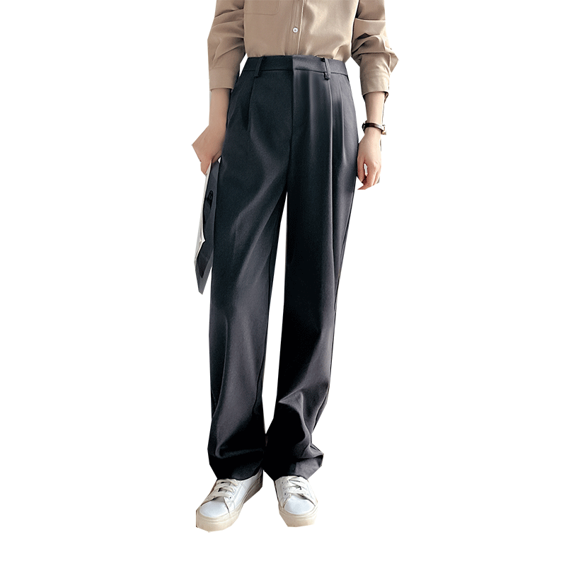 窄版阔腿裤女2026新款秋冬款加厚高腰宽松垂感直筒显瘦高级感西裤