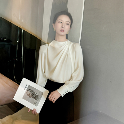 女神范气质轻奢立领衬衫