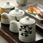 新品 陶瓷油壶圈纹调味品酱壶陶瓷油壶 调料壶调味壶醋壶酱油壶日式