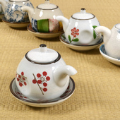 日式 调味壶 壶圆形酱油壶圆形调料壶陶瓷壶酱油碟子醋壶餐厅用个性