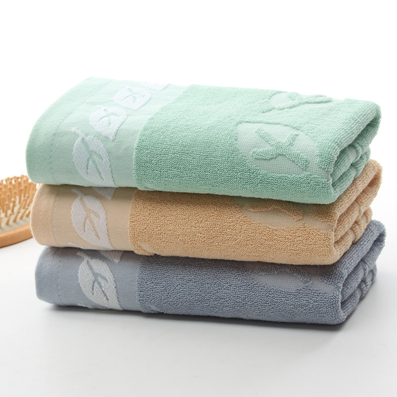 3条装纯棉洗澡毛巾运动擦汗吸水巾成人90x40cm男女加大全棉手巾