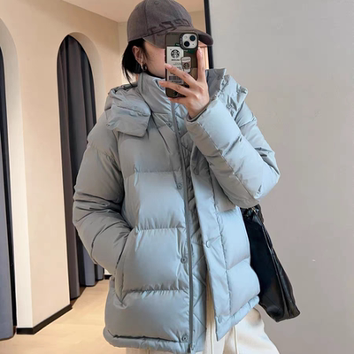 童心短款收腰小个子加厚羽绒服(配可拆卸帽子)(含95白鸭绒)LU336