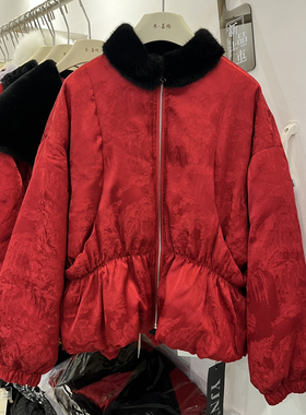 童心中式立领拼接国风保暖羽绒服外套(环保毛领不可拆卸)YJN-0861