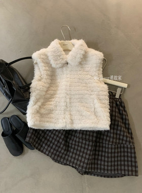 一善服饰冬上新加厚皮草马甲网红补单爆款韩系翻领高品质仿狐狸毛