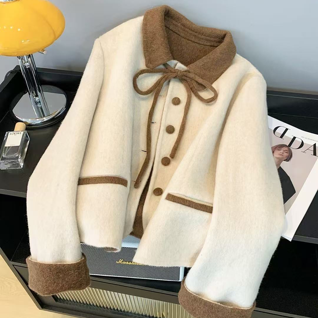 童心设计款小众小香风短款羊毛外套（含100羊毛）YS1-n5672