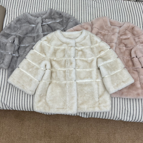 冬上新重工织带千金风圆领小女人淑女温柔软糯仿兔毛皮草环26702