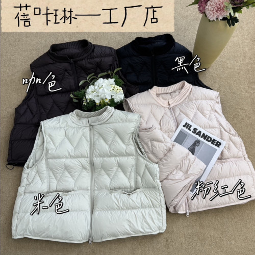 冬上新休闲百搭绗缝立领宽松羽绒马甲2609