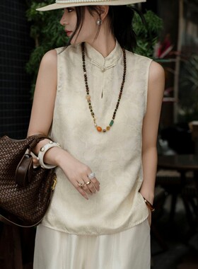 童心店2026夏上新盘扣立领金属人丝无袖马甲YS144-G107