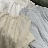 童心小众杭州站 26年早春木耳边压褶甜美清新小衫 6A7X116