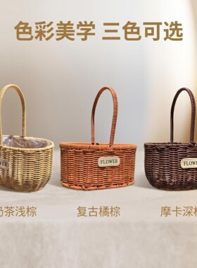 两件包邮手提喜铺家居装饰花盆喜糖包装伴手礼手提花篮教师节礼篮