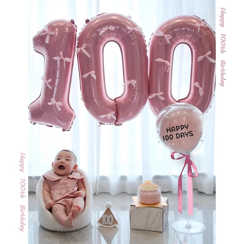 女宝宝100天满月百天百日宴装饰