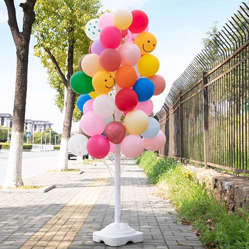 儿童生日气球地飘立柱布置场景装饰商场门店铺摆摊迎宾拍照道具