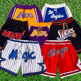 Just Don高街复古NBA篮球裤詹姆斯科比湖人公牛队魔术猛龙JD短裤
