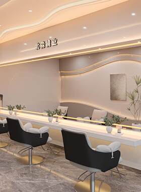 网红理发店镜子发廊专用理发镜台染烫镜台美发店镜台横挂大通镜子