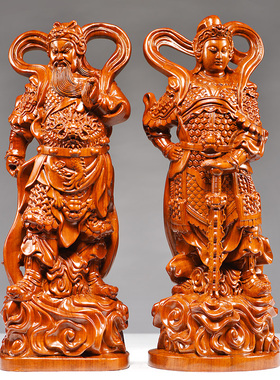 花梨木雕伽蓝韦陀菩萨红木工艺品