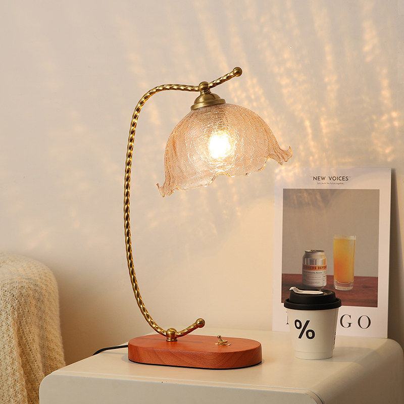 美式复古台灯实木氛围灯书房书桌护眼灯温馨婚庆长明灯卧室床头灯,家装灯饰光源,装饰台灯,淘宝优惠券,粉丝福利购,淘宝优惠卷